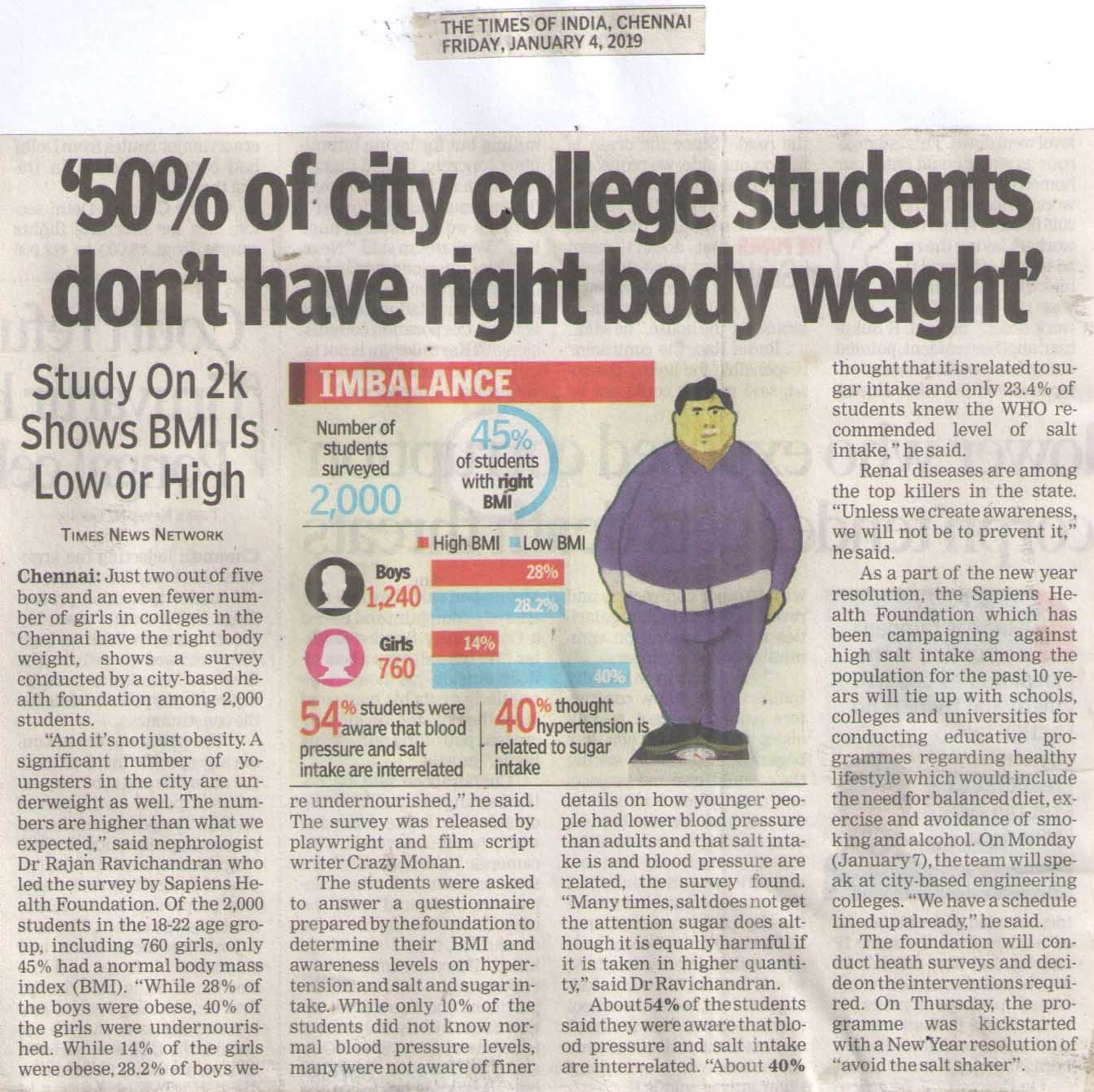 Times of India - Paper cutting